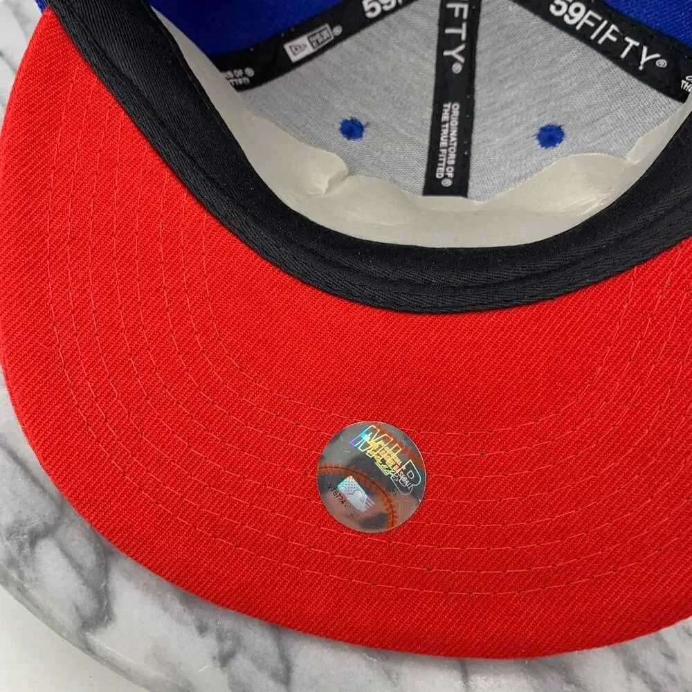Washington‎ Nationals Hat Mens 7 1/4 Red Blue 59Fifty Fitted Wool Blend New Era